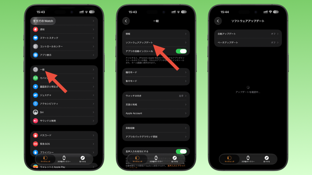 Watchアプリ ソフトウェアアップデート