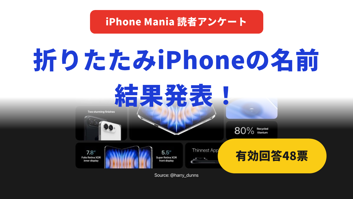 読者アンケート 折りたたみiPhoneの名前 結果発表