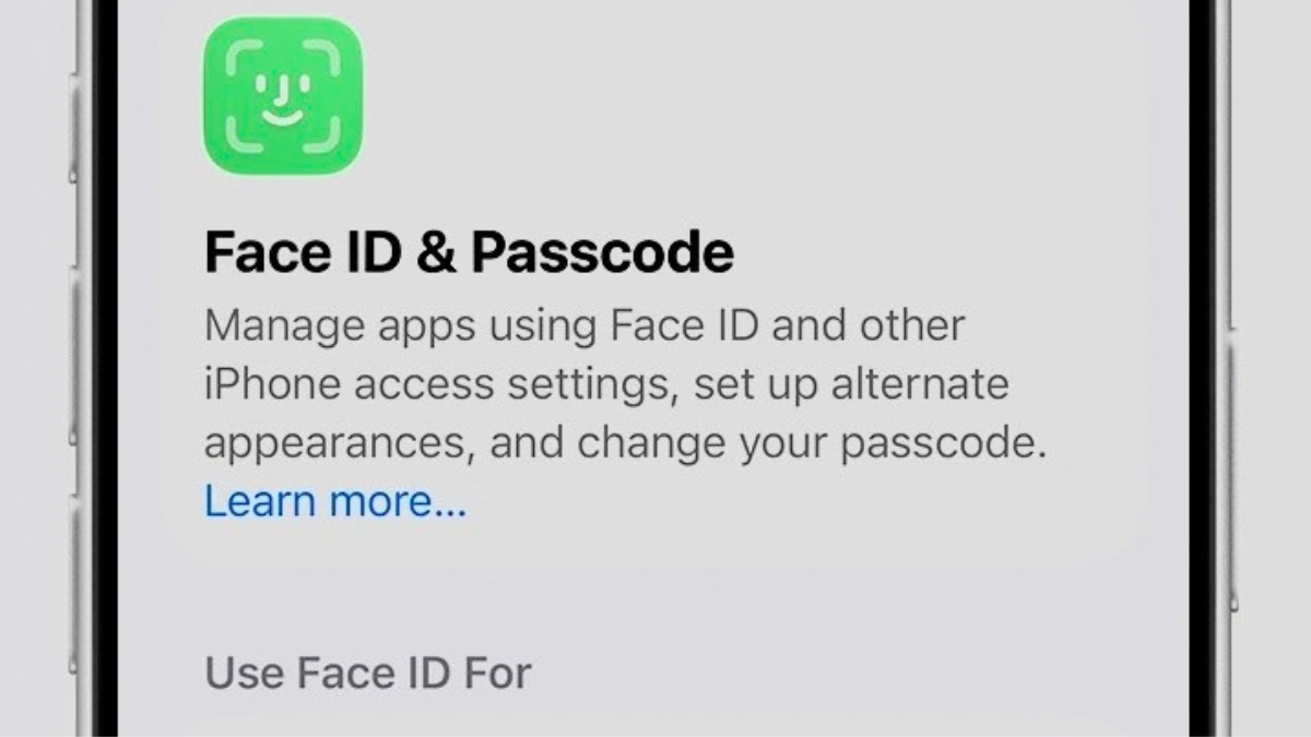 iPhoneのFace IDとパスコード設定画面