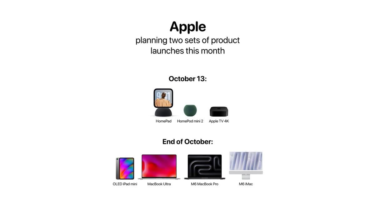 新型iPad miniや新型MacBook Proを10月最終週に順次発表？