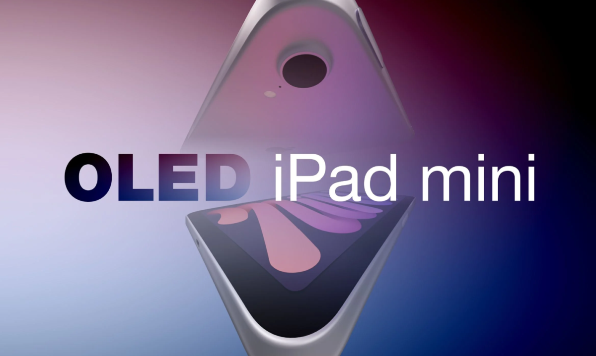 OLED iPad miniを角から見た画像