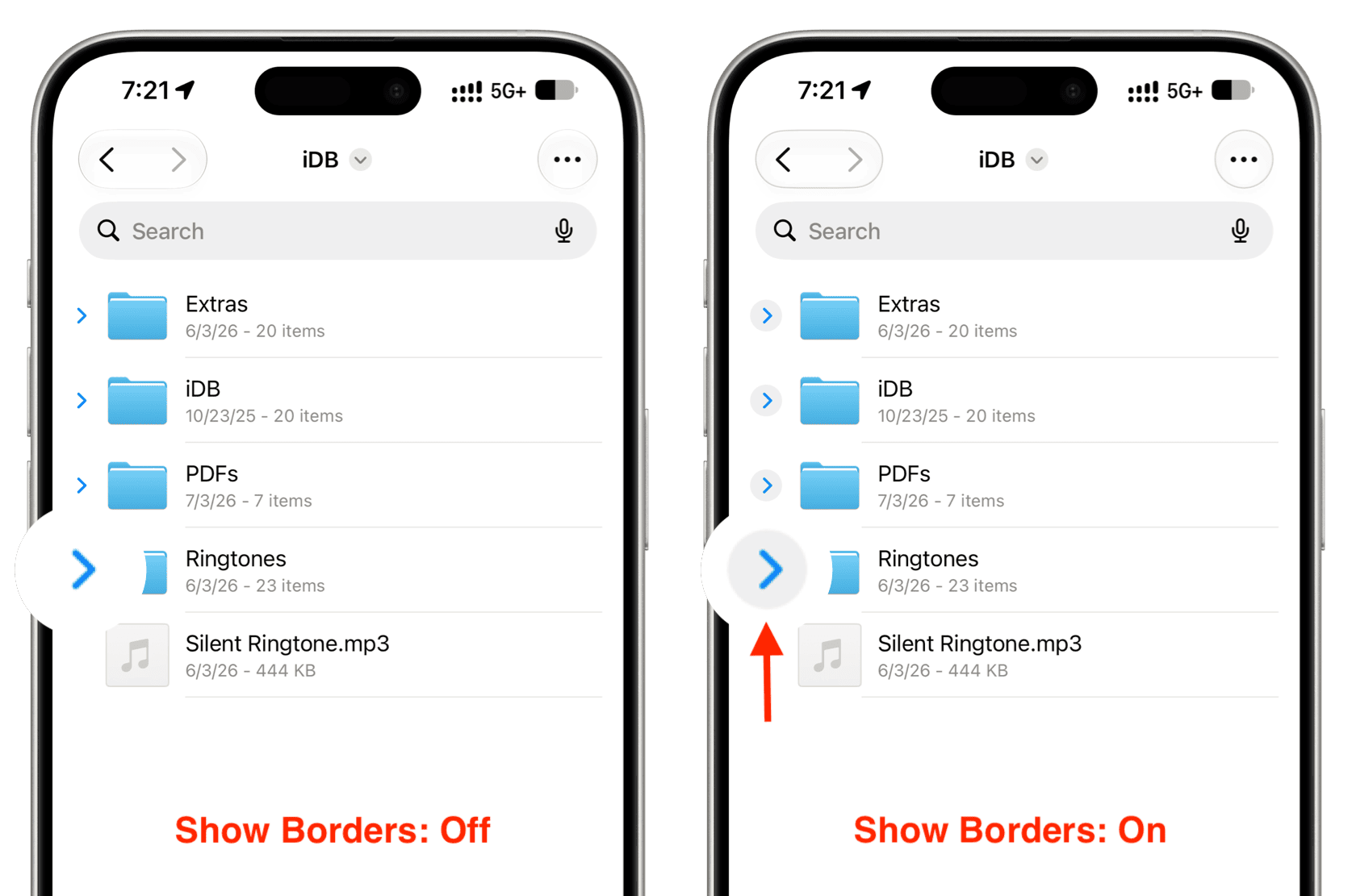 iPhone 枠線を表示 比較