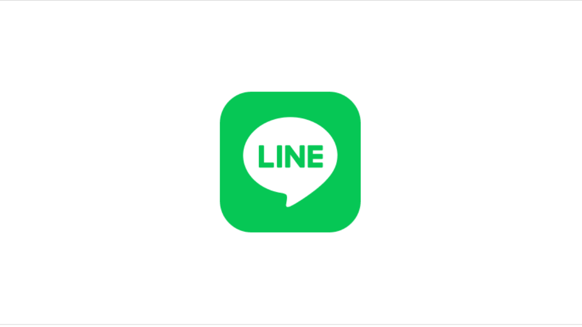 白い背景の中央に配置された緑色のLINEアプリアイコン